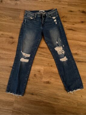 Flying Monkey Dark Blue Distressed Boyfriend Jeans